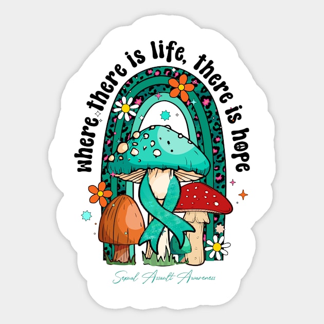 Sexual Assault Awareness - life hope ribbon Sticker by Benjie Barrett